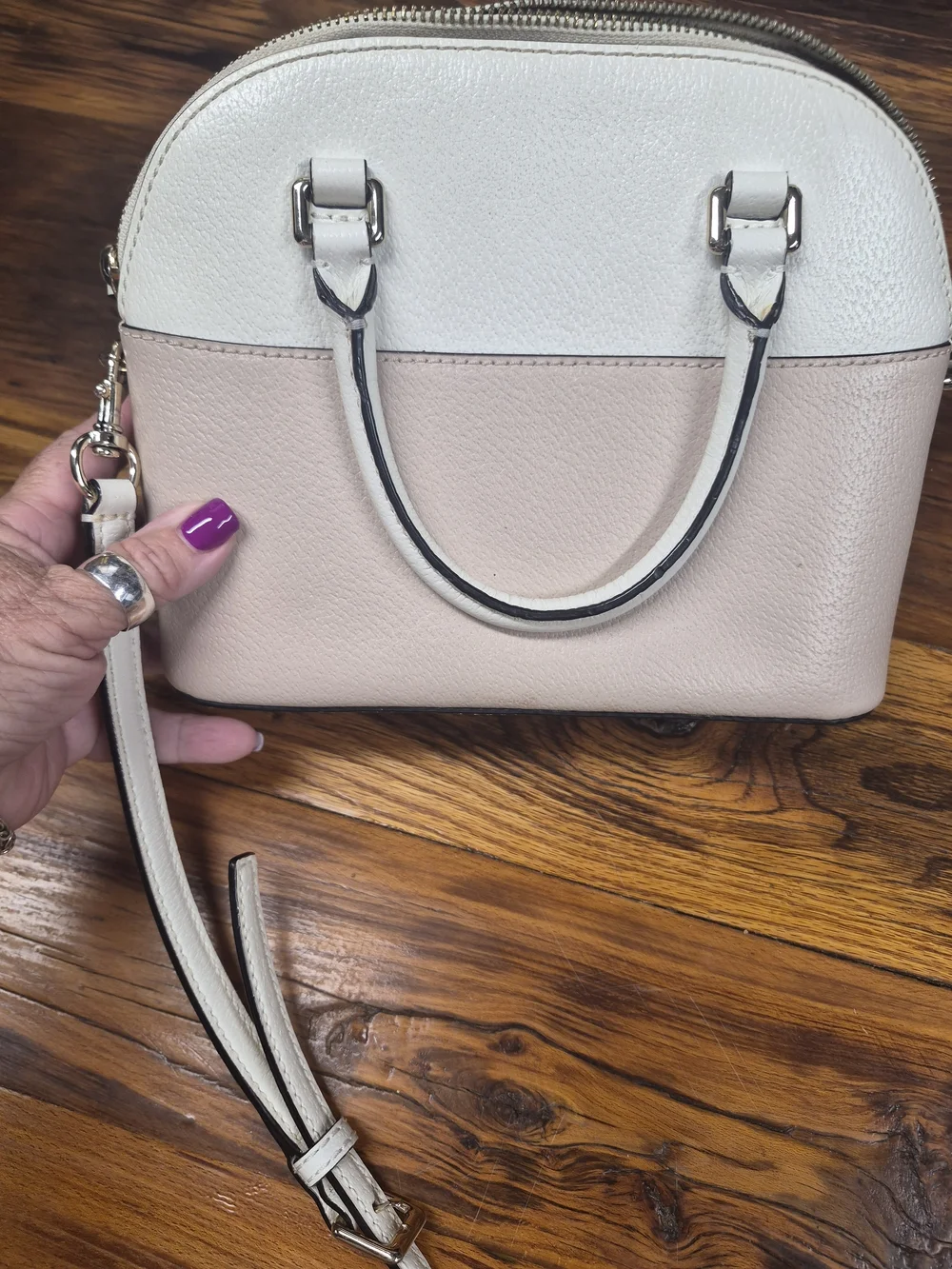 kate spade Two-Tone Cream and Light Pink Dome Crossbody